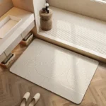 Bathroom Carpet Non-slip Strong Absorbent Floor Mats Home Decor Beige Stripes Bath Mat Toilet Entrance Area Rug Alfombra De