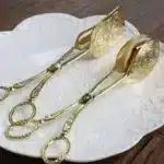 2pcs Food Tong Gold-plated Snack Cake Clip Salad Bread Pastry Clamp Baking Barbecue Tool Fruit Salad Cake Clip Kitchen