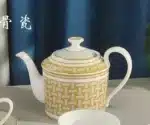Newest Mosaic Patterned Grid-Shaped Dinner Plate Coffee Cup & Saucer Set Bone Coffee Sets Glasses Gold Outline Plates