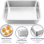 Thickened Stainless Steel Deep Pan Multifunction Roast Chicken Salad Cake Cookie Bakeware for Brownie Bread Meat Baking Pan