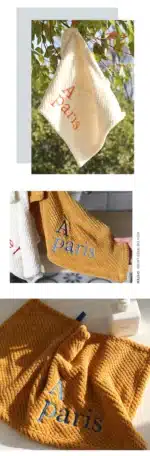 INS Texture Square Towel Quick Dry Letter Embroidery Hand Towel Soft Water Absorption Hand Towel for Kitchen Bathroom