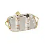 Luxury Gold Silver Serving Tray Middle Eastern Style Decorative Fruit Jewelry Dessert Nut Snack Plate For Home Room Display