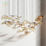 2026 New French Clear Glass Lustre Chandelier, Custom Hardware Pendant Lamp for Duplex Stairwell, Elegant Light for Ceilings