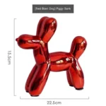 Top-down view of the ceramic dog statue on a glass coffee table.