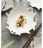 Nordic Coral Porcelain Salad Plate Abstract Irregular White Ceramic Dinner Plate Hotel Tableware Cooking Dishes Kitchen
