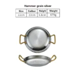 304 stainless steel Spanish seafood rice pot Commercial crayfish plate Flat bottom stewed rice pot Double ear frying pan