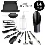 Succulent plants tools set in a natural outdoor setting