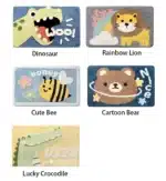 40*60cm Bath Mat Cute Lion Dinosaur Crocodile Bathroom Carpet Flocking Waterproof Non-Slip Shower Rug Entrance Door Foot
