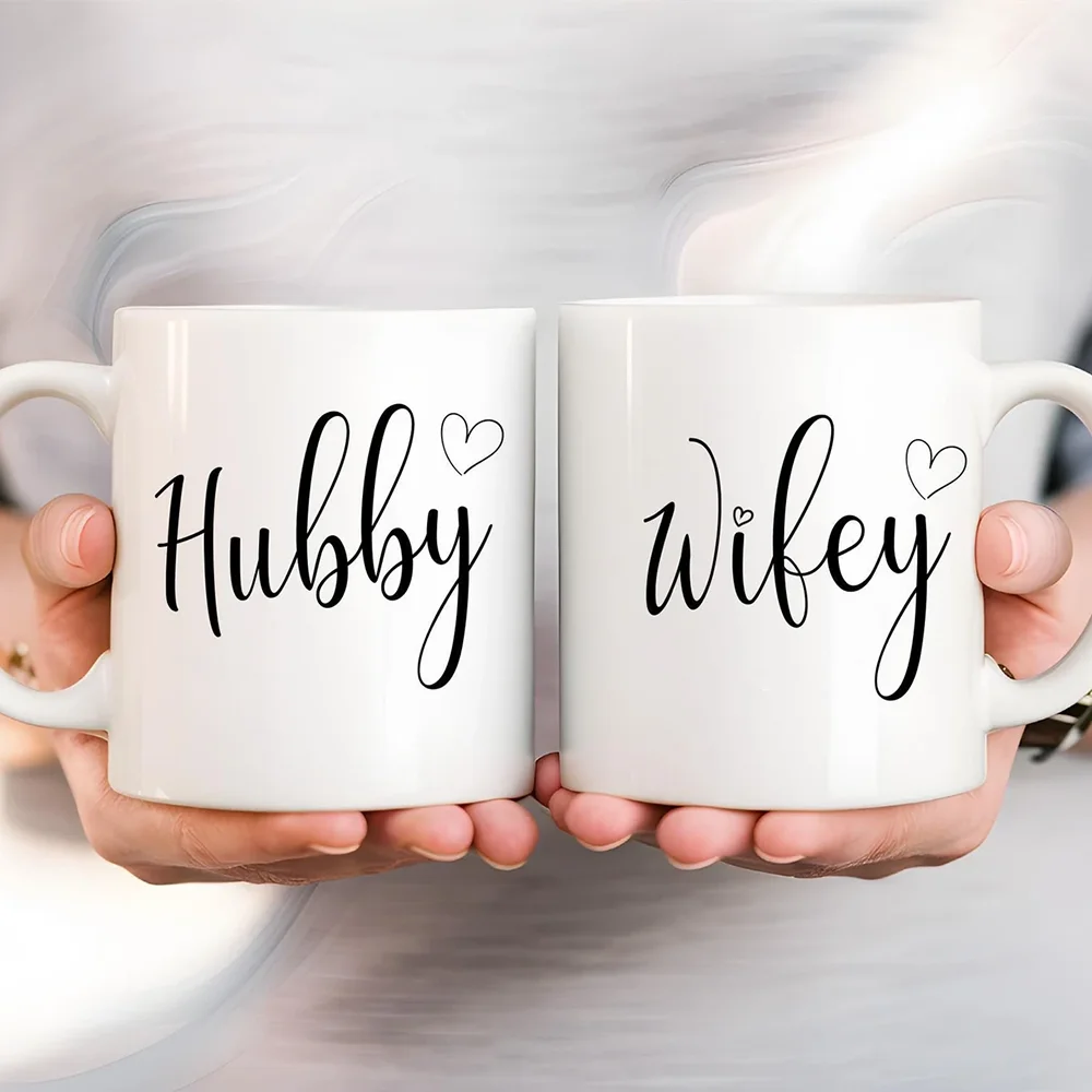 1Pcs Hubby/Wifey Mug Wedding Gift Couple's Accessories Coffee Cup Home Desktop Decoration Engagement Bride Groom Supplies Mr