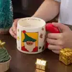 620ml Santa Claus Cup Cartoon Ceramic Coffee Cup Large Capacity Couple Water Mug Home Breakfast Oat Milk Mug Christmas Gift