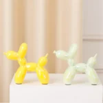 Vilead Ceramic Plating Balloon Dog Orange Figurines Animal Statue Handmade Sculpture Gold Sliver Modern Living Room Desk
