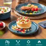 vancasso 18/36 Piece Blue Ceramic Plate Set Reactive Glaze Vertical edge Dinnerware Set With 6/12PCS Dinner