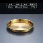 4 Sizes Deep Stainless Steel Meal Trays Round Dish Plates Barbecue Fruit Noodles Salad Mixing Dish Bowl Hotel Kitchen