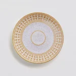 Newest Mosaic Patterned Grid-Shaped Dinner Plate Coffee Cup & Saucer Set Bone Coffee Sets Glasses Gold Outline Plates