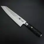 XUANTENG 9cr18 steel chef knife, hand forged stainless steel kitchen knife, solid wood handle, meat cutting tool – side view