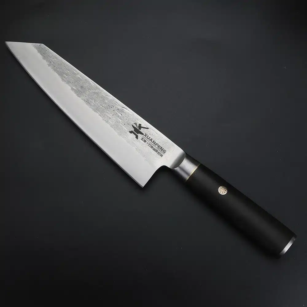 XUANTENG 9cr18 steel chef knife, hand forged stainless steel kitchen knife, solid wood handle, meat cutting tool
