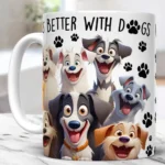 life is better with dogs coffee mug 11oz ceramic home tea cup friends birthday gift mug