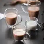 2PC Double Wall Glass Cup Heat Insulation Transparent Handmade Tea Drink Cups MINI Whisky glasses Coffee Mug with handle