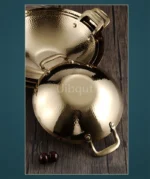 Double Ear Bar Cauldron Commercial round bottom pot Small Hot Pots Thickened creative stainless steel dry pot Pot cub Golden - Image 23