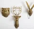 Wall Decoration Resin Imitation Copper Animal Deer Head Wall Storage Hook Wall Hanging Indoor Fireplace Office Decor