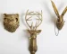 Wall Decoration Resin Imitation Copper Animal Deer Head Wall Storage Hook Wall Hanging Indoor Fireplace Office Decor