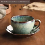 1Pc300ml Retro Ceramic Coffee Cup and Saucer Coffee Mug Suitable for Afternoon Tea Milk Cup Latte Cup Dessert Plate Set Gift