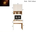 Solid wood desk with wardrobe and bookshelf combo for home office – Goldoma