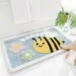 40*60cm Bath Mat Cute Lion Dinosaur Crocodile Bathroom Carpet Flocking Waterproof Non-Slip Shower Rug Entrance Door Foot