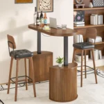 Mid Century Modern Electric Standing Desk with Storage, 55 x 22 Inch Small Sit Stand Up Desk, Wood Adjustable, Customized