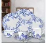 Vintage blue and white porcelain dinner plate set, bone china western tableware, home hotel restaurant Dim sum fruit steak