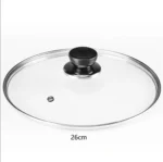 Pot Cover Tempered Glass Round Frying Pan Cover Visible Vertical Lid Pot Lid Cookware Parts Kitchen Accessories 20-30cm – in