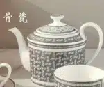 Newest Mosaic Patterned Grid-Shaped Dinner Plate Coffee Cup & Saucer Set Bone Coffee Sets Glasses Gold Outline Plates