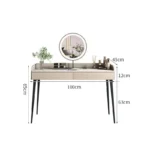Goldoma Modern Minimalist Dresser with Stone Desktop and Makeup Table – base detail