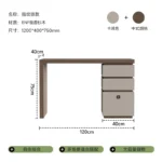 Minimalist wood dressing table with mirror and three storage drawers in modern bedroom setting