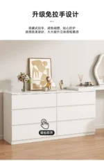 White dressing table with mirror, 6 drawers, and matching stool for bedroom vanity and makeup storage