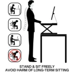 37" Wide Stand Up Desk Riser, Home Office Height Adjustable Standing Desk Converter – base detail