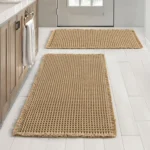 Polyester-cotton Waffle Bath Mat Bathroom Door Mat Anti-slip Foot Mats Water-absorbent, Quick-drying Floor Towel Anti-slip