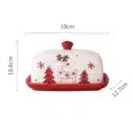 Creative Christmas Ceramic Cookies Jar Rectangular Dinner Plate Round Santa Claus Tableware Household Dessert Fruit Snack