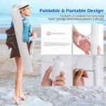 6.5 FT Outdoor Fringe Patio Umbrella w/ Carrying Bag Push Button Tilt for Garden