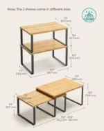 Simple Houseware Cabinet Organizer Shelf Kitchen Counter Shelves Kitchen Storage Spice Rack Stackable Metal and Engineered Wood - Image 37