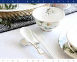 Bone China Dinnerware, Household Ceramic Rice Bowl, Deep Dishes, Soup Pots, Steak Flat Plate, Delicate Floral Tableware