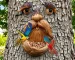 Tree Face Bird Feeder Outdoor, Eyes Glow in Dark Fun Old Man Tree Hugger Sculpture Yard Art Garden Lawn Ornament Decoration