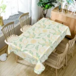 Waterproof Lemon Tablecloth Blue White Check Pattern Summer Decor Kitchen Dining Table Cover for Outdoor Indoor Rustic Style