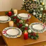 4pcs Christmas Vintage Placemat Merry Christmas Party Decoration 2025 Xmas Santa Claus Placemat Navidad Natal New Year Gift