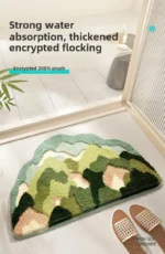 Forest Flower non slip bath mat with 3D clustered design in bathroom