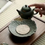 Retro Japanese Ceramic Pot Bearing Holder Japanese Dry Brew Table Tea Tray Fruit Snack Plate Tableware - Image 3