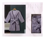 Children Bathrobe 100% Cotton Thickened Soft Hooded Belted Towel Robe for Boys Girls Aged 2-12 Years – top view