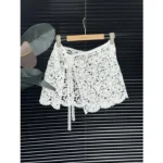 Ele Water-Soluble Lace Apron Skirt Multi-Layered Wear Ladies High Waist A-Line Skirt Slimming Butt Covering Design