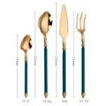 Elegant western dinnerware set with 4 pieces of 304 stainless steel spoon and fork on a table