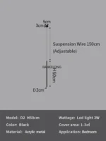 Modern Minimalist LED Longer Pendant Lights For Bedroom Bedside Reading Chandelier Lamps Living Room Bar Coffee Decor